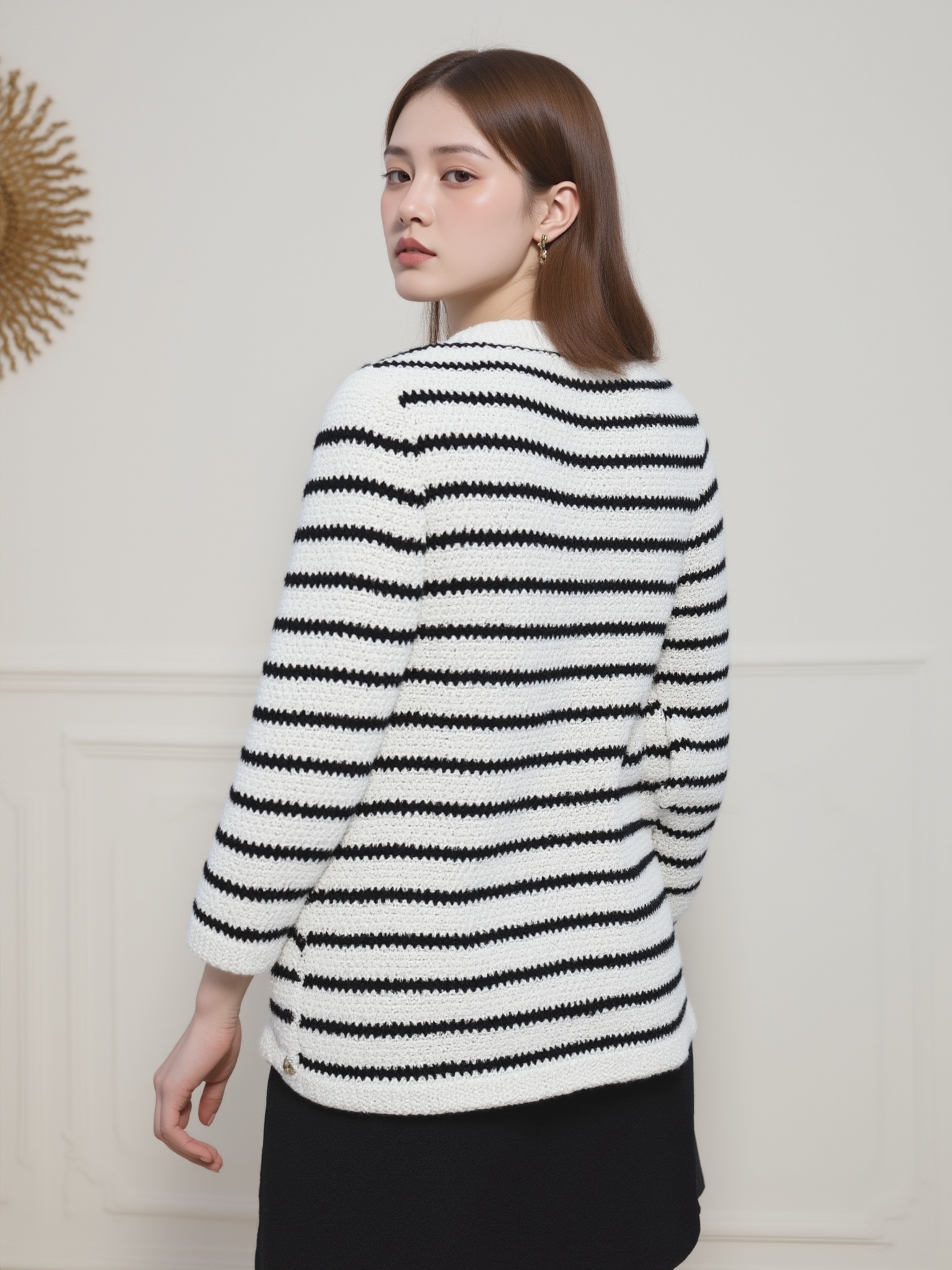  Women's Striped Cardigan Sweaters Casual Button Down Knit Cardigan
